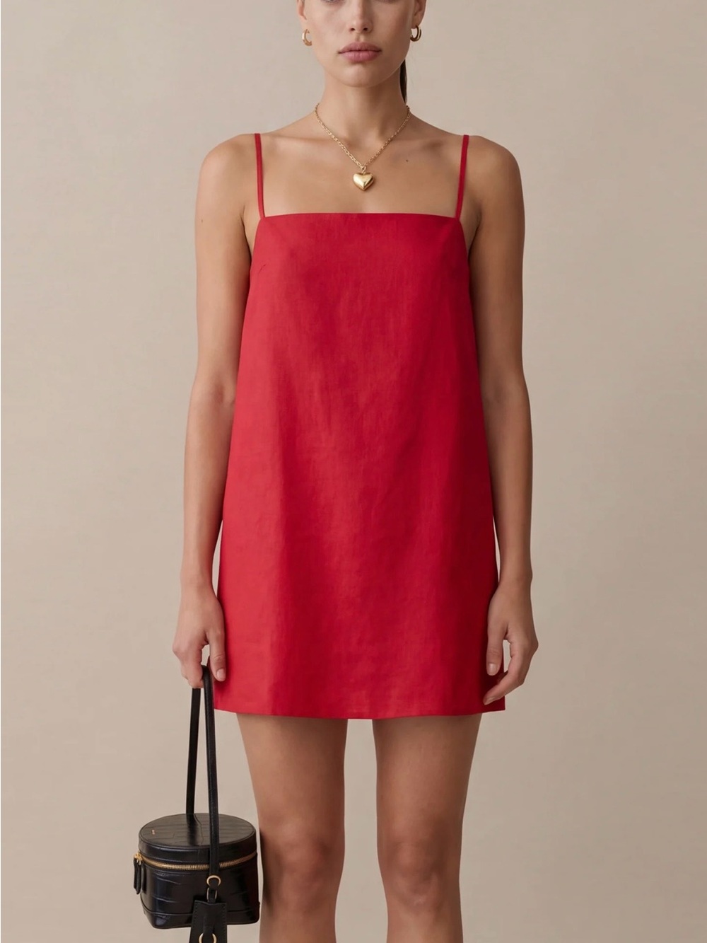Reformation Red Tie-Strap Mini Dress - Picture 2 of 5